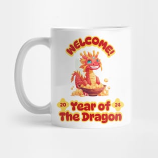 Welcome! Year of the Dragon: Playful Chinese Dragon in Treasured Colors Mug